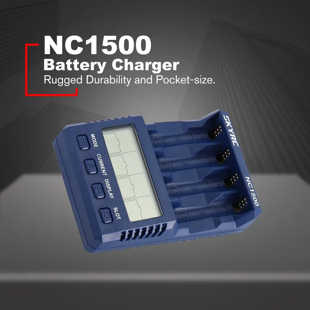 SKYRC NC1500 зарядное устройство AA/AAA NiMH Зарядное устройство анализатор профессиональные батареи зарядное устройство Dis зарядное устройство 4 батареи слота