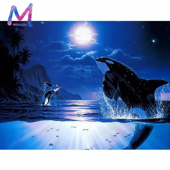 

5D DIY Full Drill Square Diamond Diamond Painting Month Of The Sea Diamond Embroidery Cross Stitch Rhinestone Mosaic Painting