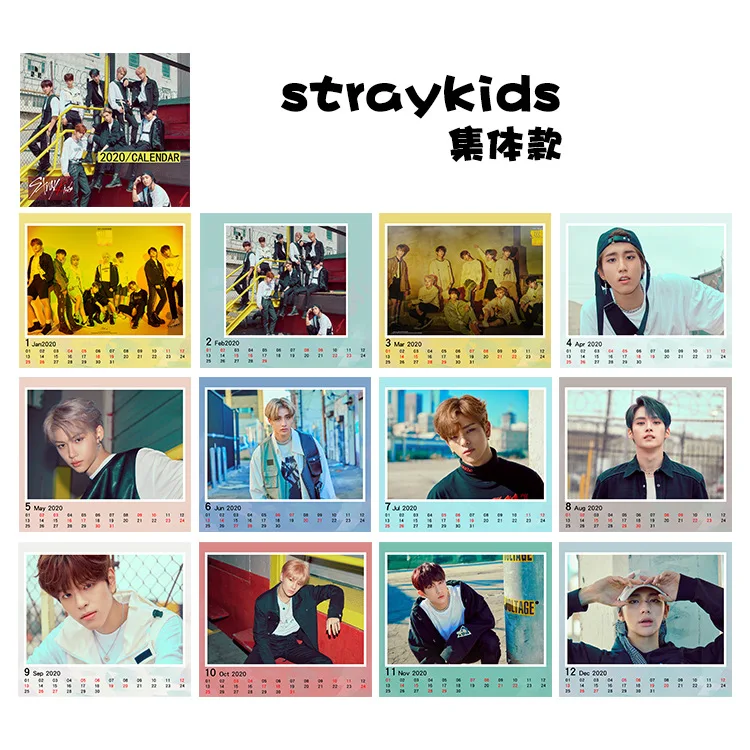 KPOP StrayKids SuperM EXO BLACKPINK TWICE TXT X1 ITZY год Настольный календарь