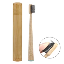 Бамбуковая зубная щетка Новинка деревянная зубная щетка мягкая щетина бамбуковое волокно деревянная ручка бамбуковая трубка зубная щетка из древесного угля коробка набор