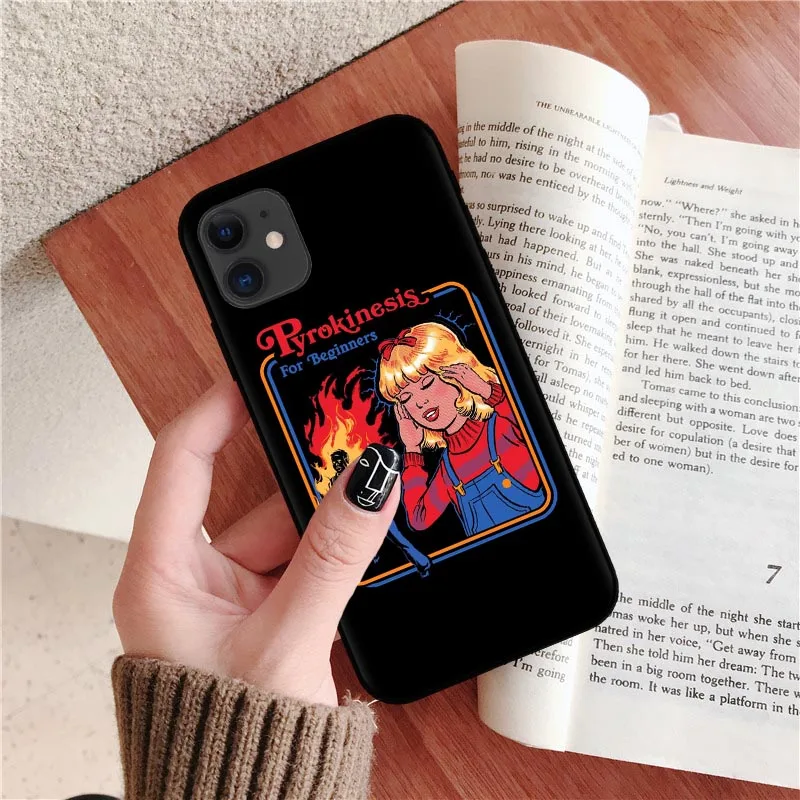 Funny Halloween Satan Vintage Let's Summon Demons Graphic Black silicone Phone Case For iPhone XR X XS 11 Pro Max 8 7 6 6S Plus