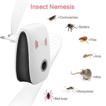 

Indoor Mosquito Repellen Cockroach Insect Killer Ultrasonic Pest Repeller EU/US Plug Electronic Mosquito Repellent