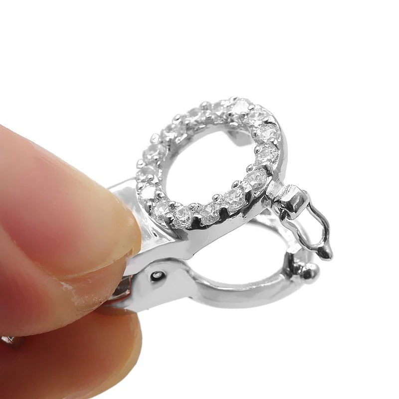 925 Silver Pendant Connector Clasp Double Insurance Pearl Necklace Sterling Silver Spring Ring Clip Clasps Wholesale SC-MC026