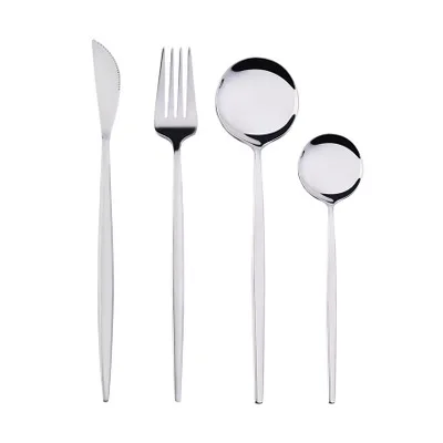 4pcs as photo Горячая Распродажа столовый набор столовых приборов ножи вилки ложки Wester кухонная посуда из нержавеющей стали вечерние столовые приборы - Цвет: 4pcs as photo