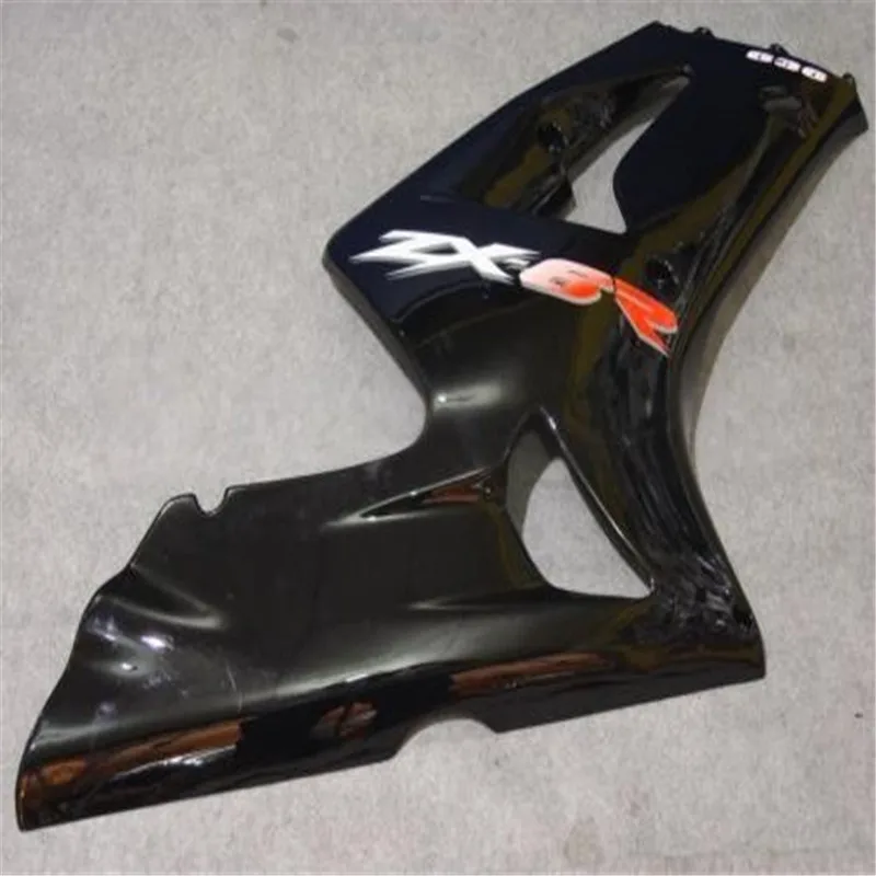 Мотоцикл обтекатель комплект для Kawasaki Ninja ZX6R 03 04 ZX6R 636 2003 2004 холодный черный блеск ABS Обтекатели набор