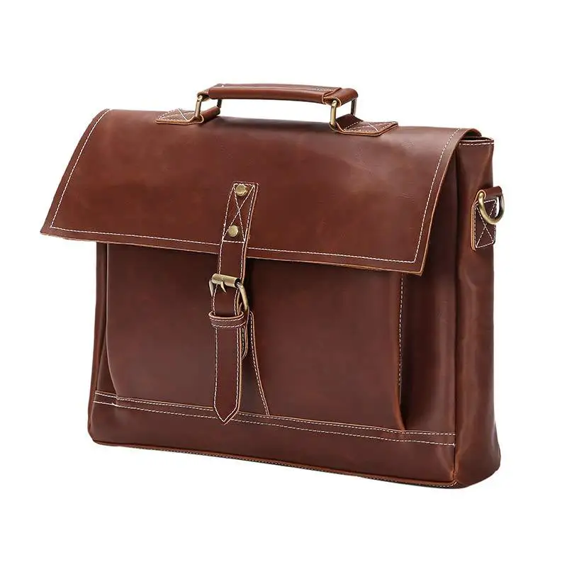 Men Oil Waxy Leather Antique Design Business Briefcase Laptop Document Case Fashion Attache Messenger Bag Tote Portfolio