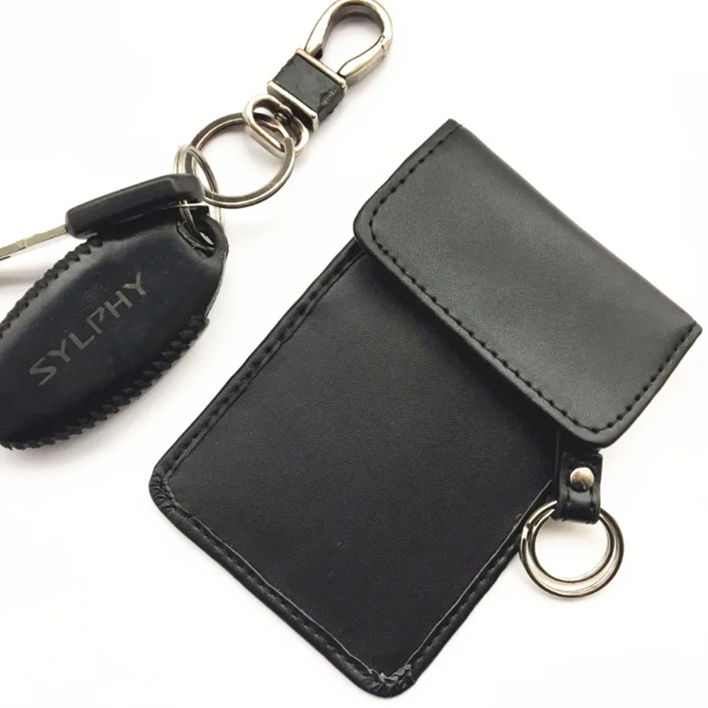 

New Products Foreign Trade RFID Anti-Theft Leather Key Bag Non-Key into Anti-Scanning Car Key Sleeve Key Ring