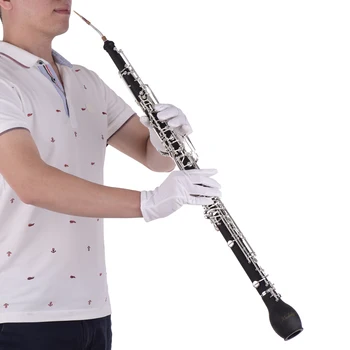 

Muslady Professional English Horn Alto Oboe F Key Synthetic Wood Body Silver-plated Keys Woodwind Instrument with Neccessaries