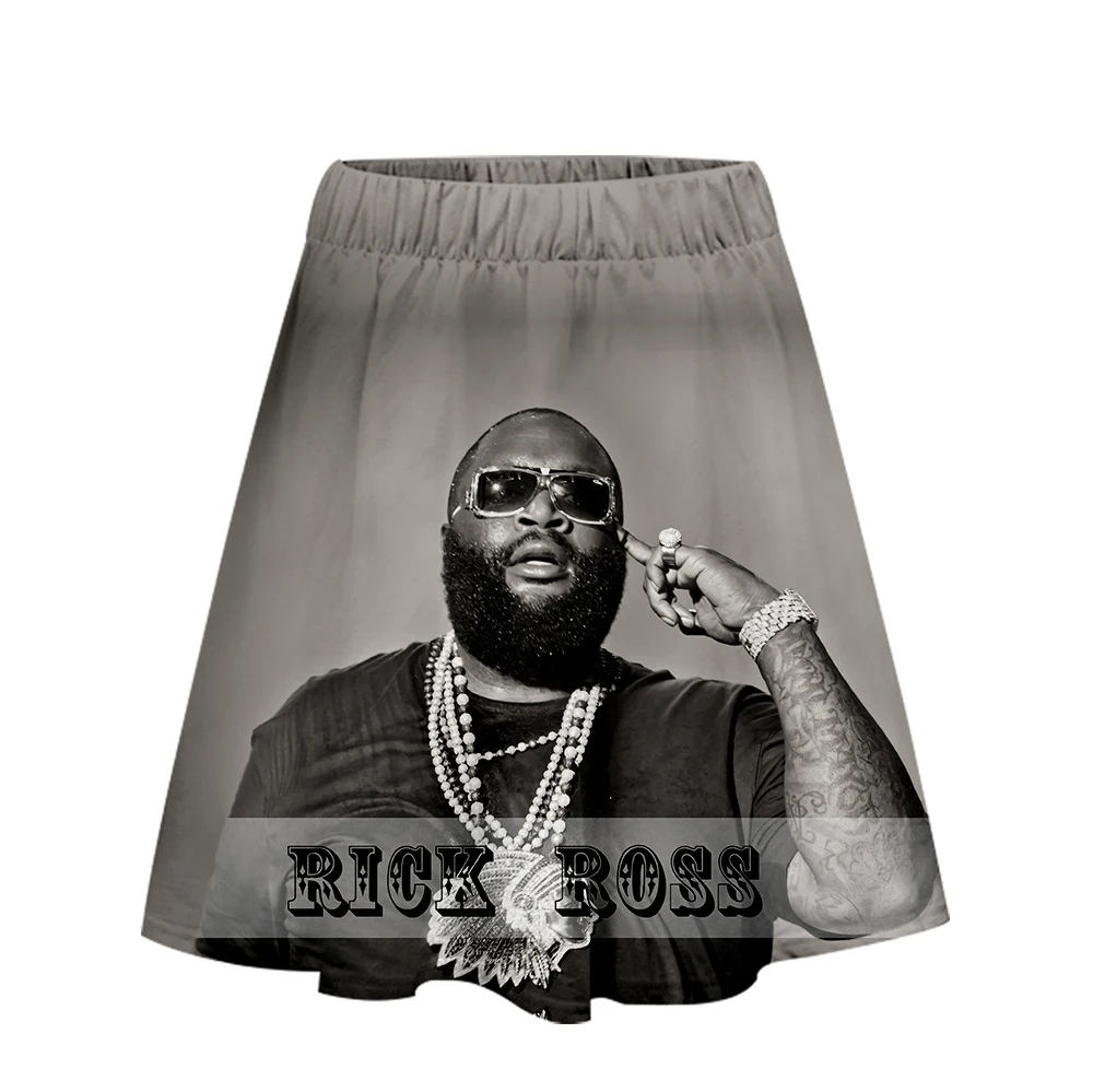 Rick Ross Женская юбка с завышенной талией Осенняя Плиссированная Юбка До Колена, юбка с принтом Rap, модная юбка-стрейч, 1 шт