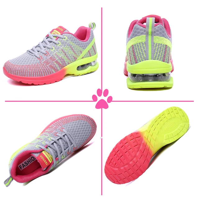 Zapatillas de tenis con cojín de aire para mujer, zapatos deportivos de malla con aumento de altura de 4CM, transpirables, para correr al aire libre - Image 4