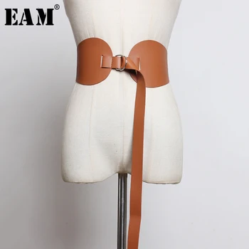 

[EAM] Pu Leather Asymmetrical Long Multicolor Belt Personality Women New Fashion Tide All-match Spring Autumn 2020 1K969