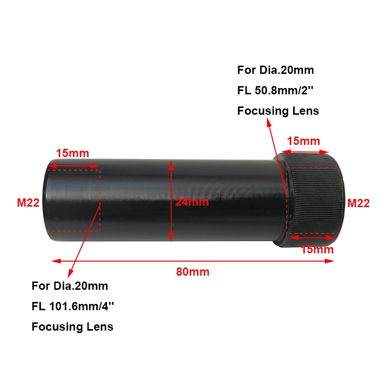 1 комплект CO2 лазерная головка для объектива трубка+ насадка+ Лазерное сжигание Выход объектив Диаметр 20 мм Фокусное Длина 50,8/63,5/101 мм станок для гравировки и резки - Цвет: FL 50.8mm
