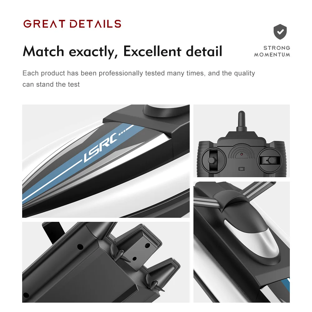 2.4GHz LSRC-B8 RC Speedboat With Storage Bag Waterproof Double Motor Model Electric High Speed Racing Portable Ship Toys for boy 3