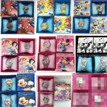 80 шт. Детские кварцевые наручные часы с мультяшными персонажами для мальчиков и девочек с коробками, вечерние подарочные часы AD2