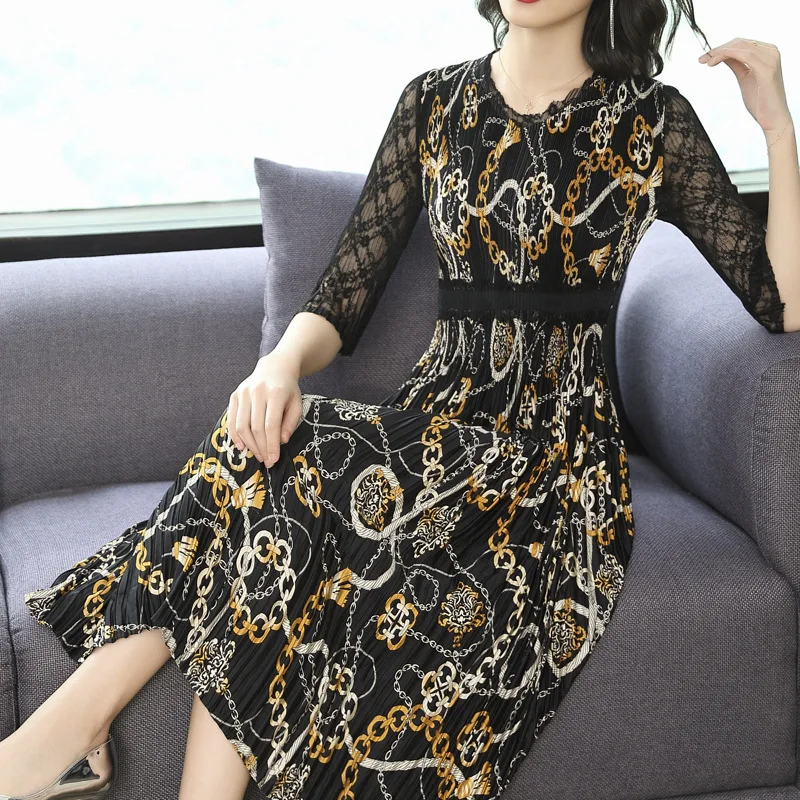 

Large Size Dress 2019 Suitable Fat Woman Wear of Summer Wear Cover Belly Dress Western Style Debutante Elegant Fashion