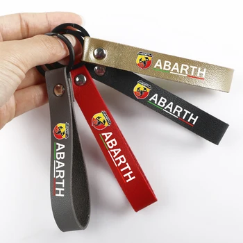 

Fashion car Key Holder Artificial Leather Rope PU Key chain Keychain for fiat abarth punto 500 Auto Pendant Keyring Accessories