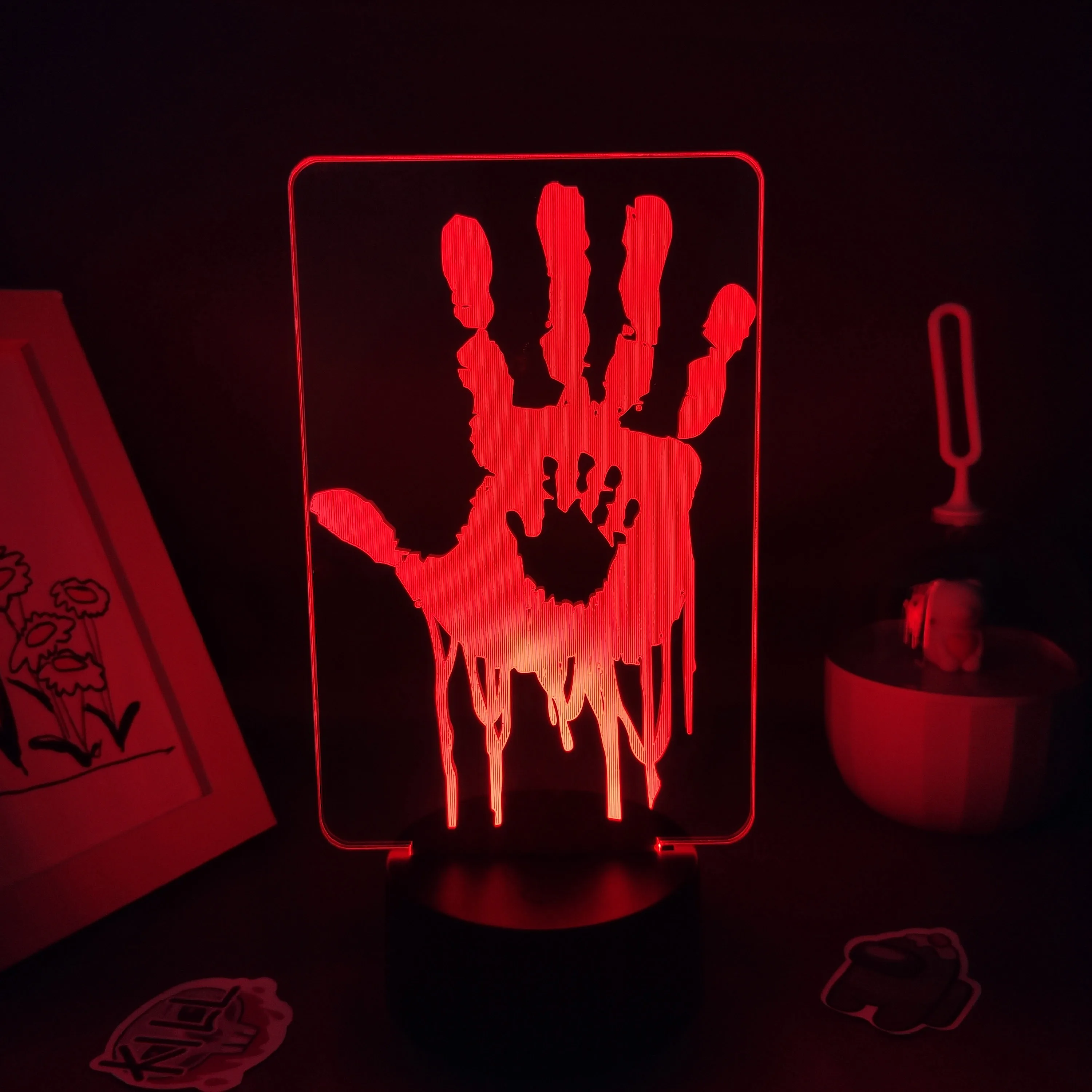 

Death Stranding Game Mark LOGO Palm Print 3D Lamps Led RGB Neon Night Lights Colorful Gift For Friends Bed Room Table Decoration