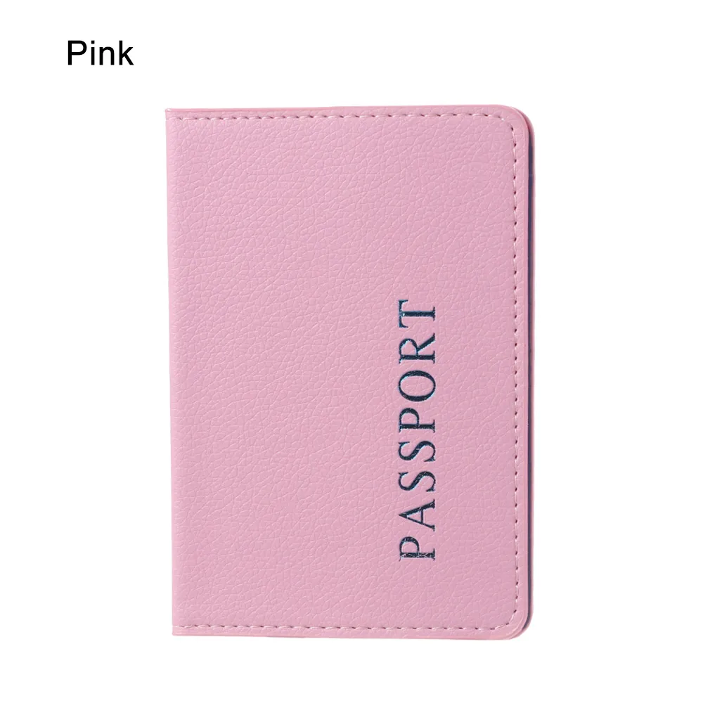 Portable Travel Passport Cover Protector Wallet Business Card Case Soft Passport Holder Ticket Holder Package Travel Accessories - Color: pink