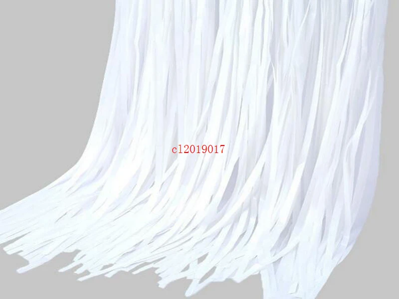 

Black/White/Orange Plastic Fringe Foil Curtain Shimmer Tinsel Birthday Halloween Party Backdrop Doorway Decorations
