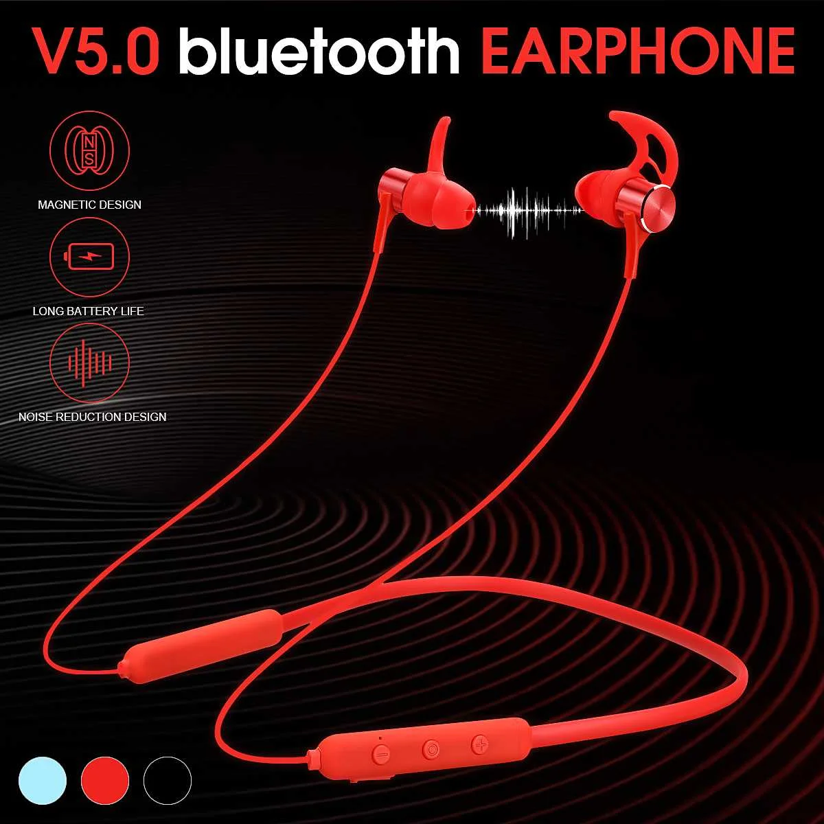 Bluetooth наушники Hands-free, Спортивная стереогарнитура, шейный подвесной наушник с микрофоном, аккумуляторы высокой емкости, наушники