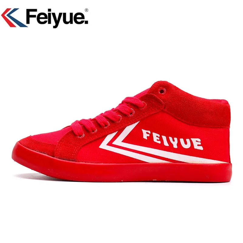 Обувь Feiyue с высоким берцем; Классическая обувь Keyconcept Feiyue; Красные кроссовки; мужские и женские размеры; мягкие и удобные - Цвет: red  shoes