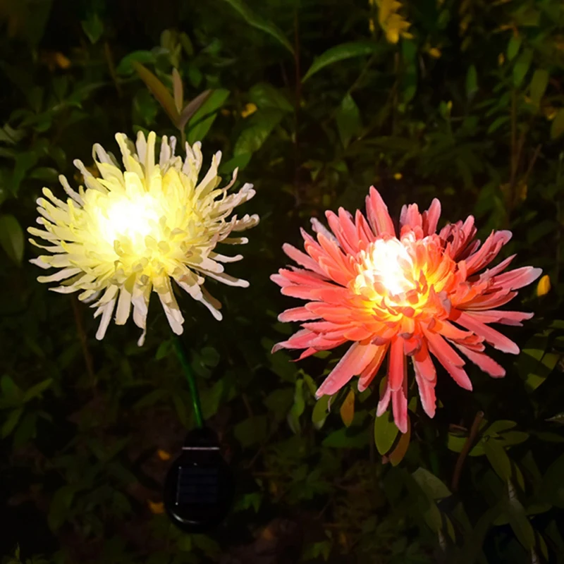 LED Solar Chrysanthemum Lamp Outdoor Colorful Light Small Wild Flower Feastive Day Courtyard Lawn Garden Decoration | Дом и сад