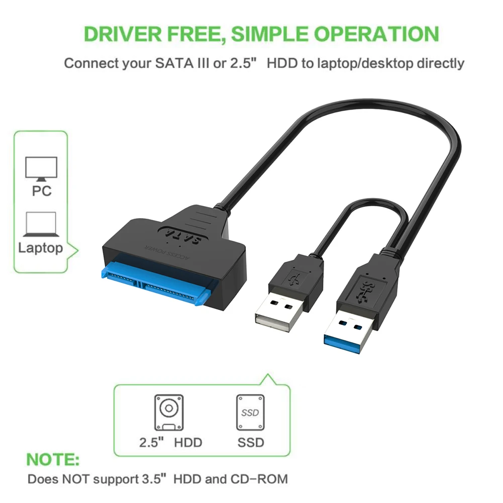 USB 3.0 To SATA Data Cable Fast Transmission Time-saving Hard Disk Connecting Cable SATA Adapter Cable Dropshipping