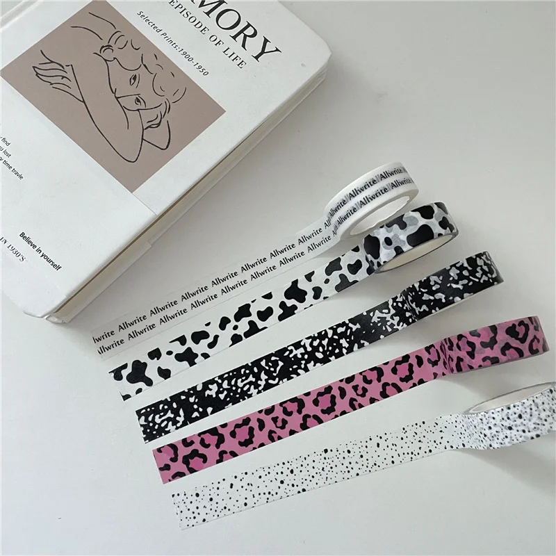 Cute Cow Pattern Washi Tapes Deco Hand Account Album Diary Scrapbooking DIY Masking Tape Kawaii Korean Stationery Art Supplies | Канцтовары