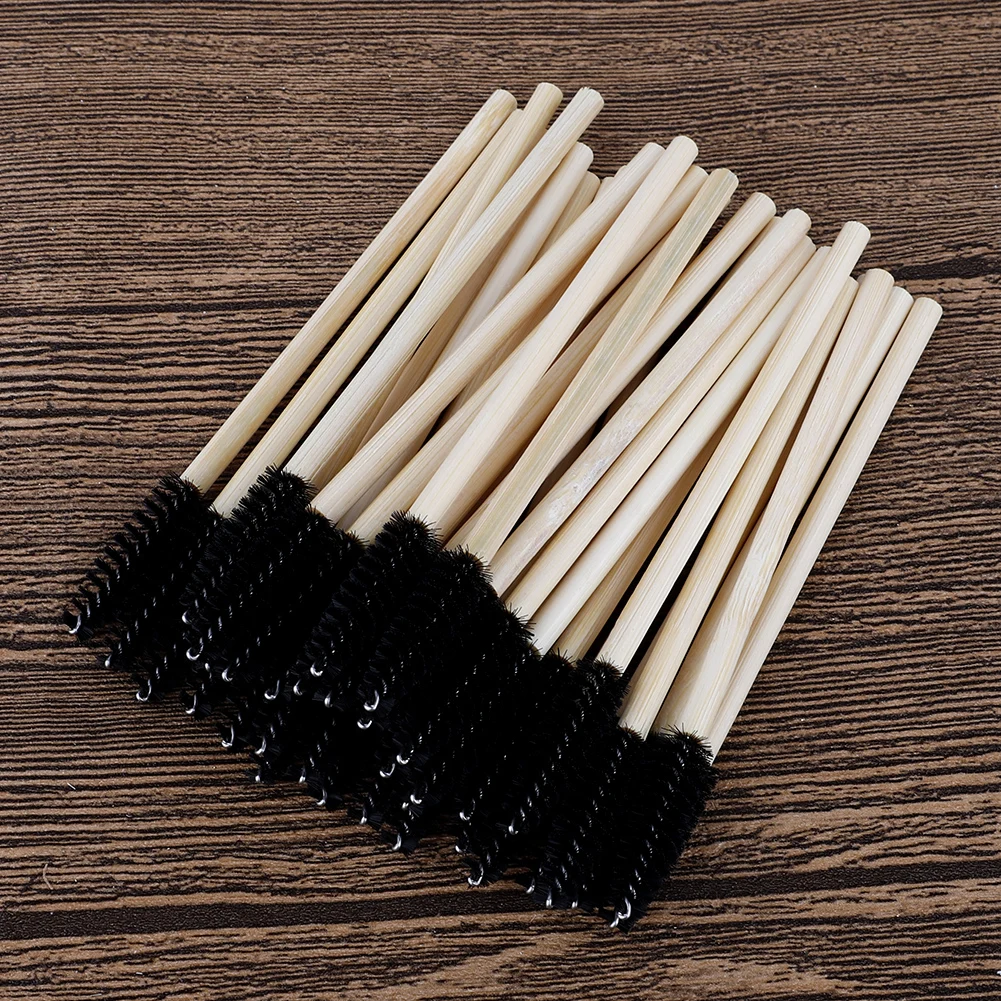 50 шт. бамбуковая ручка для ресниц Кисть макияжа наращивание одноразовая кисть