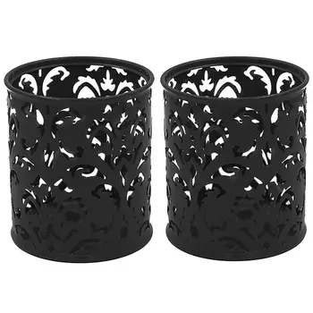 

2 Pcs 8cm Dia x 9.5cm High Round Floral Pen Holder