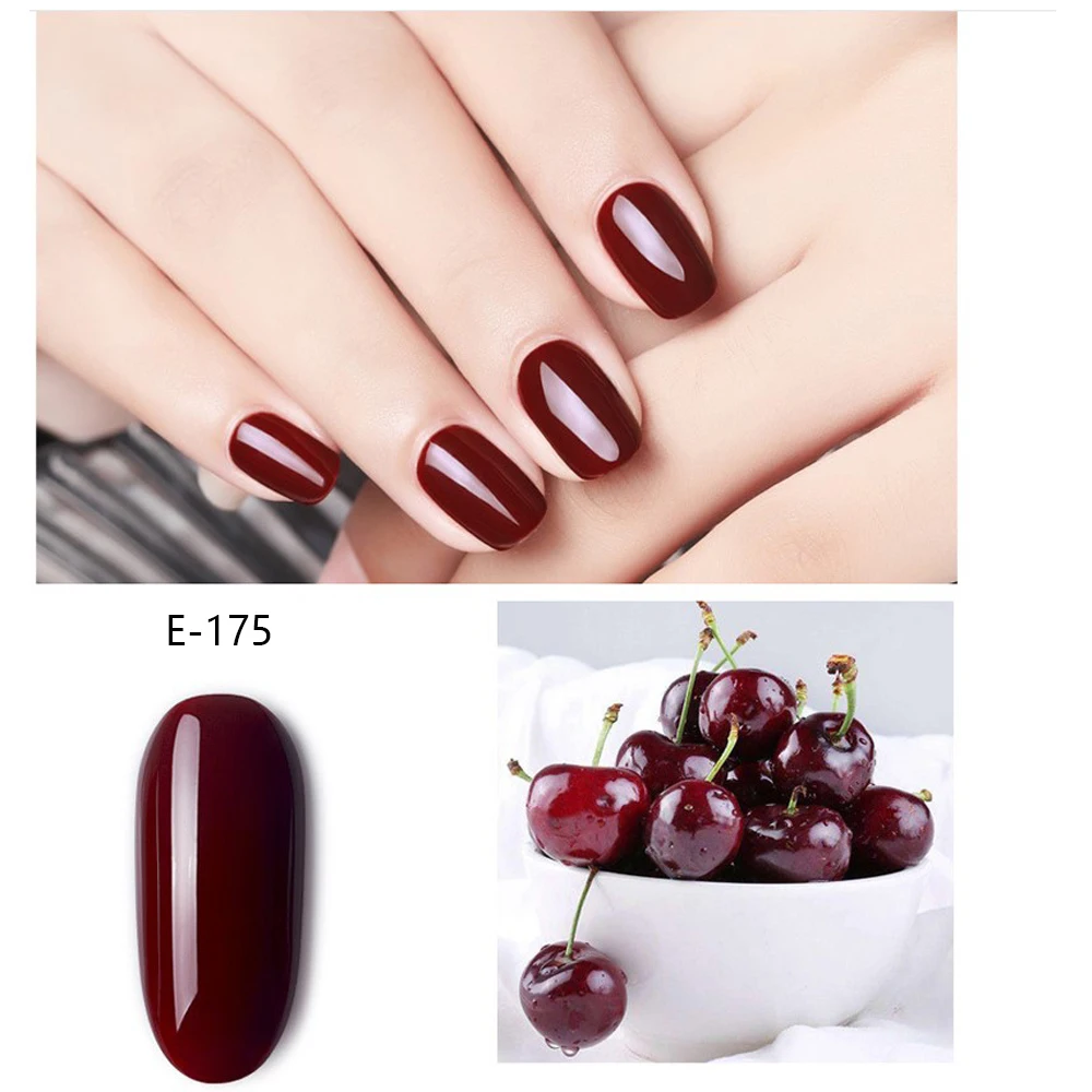 Серия красное вино 7,3 мл/15 мл УФ гель лак для ногтей светодиодный цветной гель для ногтей Полупостоянный гель лак для ногтей - Цвет: E-175    7.3ML