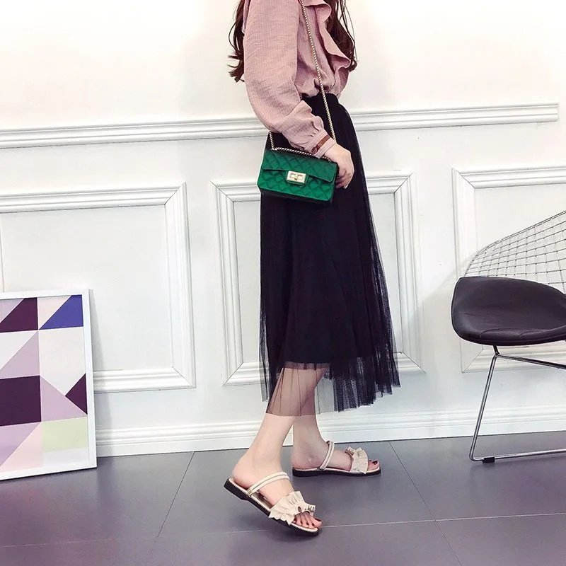 

2020 Women Summer Elegant New Style Fashion Design Comfort Casual Personality Roman Style Ruffled Strap Open Toe Flat Sandals