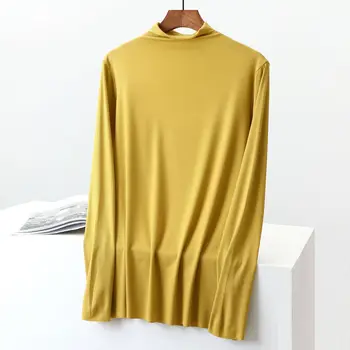

New Ladies Solid Color Long Sleeve Round Neck T-Shirt Cotton Casual