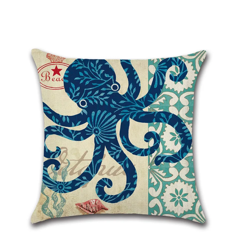 Океан морская Животные декоративная наволочка для подушки с квадратным Наволочки Чехол