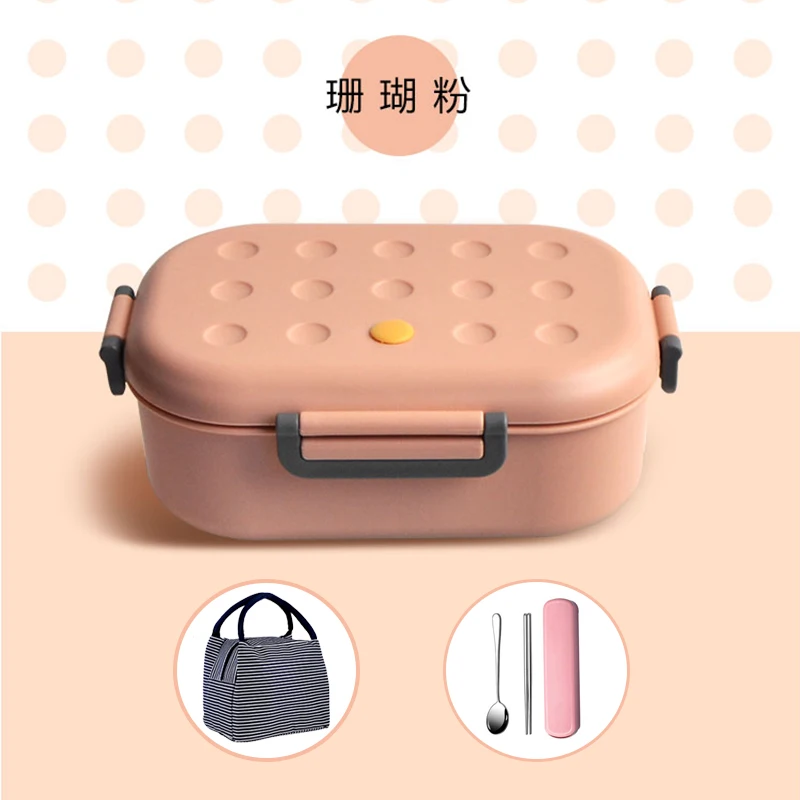Pink Ланч-бокс из здорового материала PP 3 сетки Bento коробки для микроволновой посуды контейнер для хранения пищевых продуктов герметичный 1000 мл - Цвет: Pink
