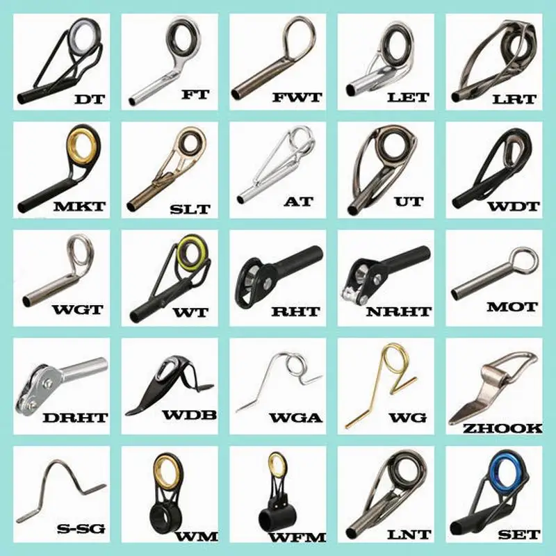 100PiecesFishingRodTopRingLineGuideTipRingsBWMAGTWMSFKWMN