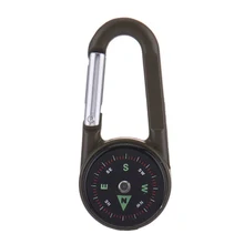 Открытый Многофункциональный Мини Карабин компас термометр брелок оснастка Крюк брелок Кемпинг Туризм инструмент выживания