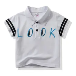 Kimocat/рубашка для мальчиков; повседневные хлопковые комплекты одежды с короткими рукавами для маленьких мальчиков