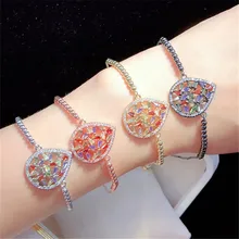 10 шт./лот высокое качество латунный браслет Pave CZ Капля воды регулируемый браслет модные ювелирные изделия