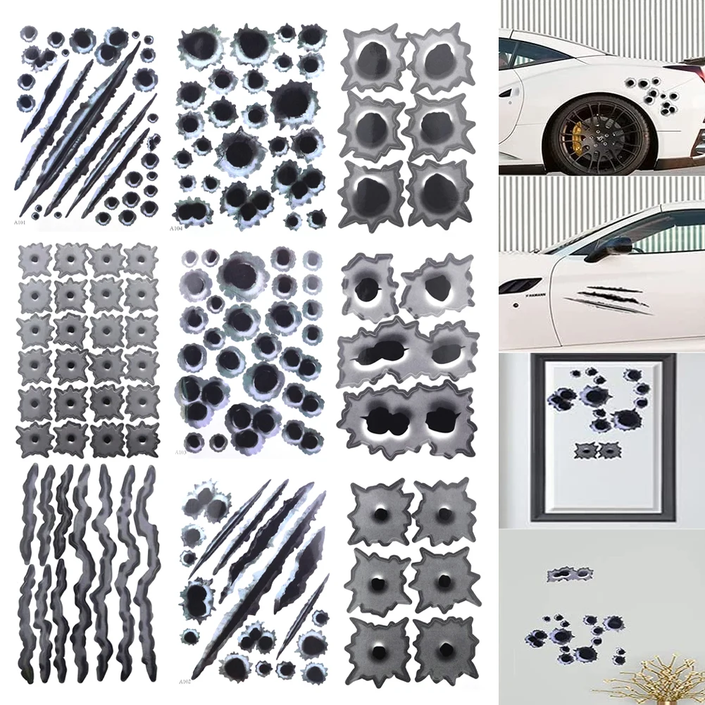 Водонепроницаемые 3D наклейки с пулями и отверстиями для автомобиля Набор