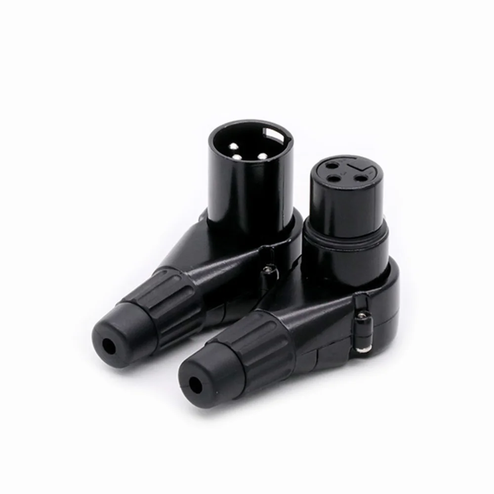 3 pole Right angle XLR 3 Pin Male Female Micphone Plug Audio Cable Connector Multi-directional wire connector terminals wire connector electrical connectors electrical connector cable connector coaxial connector rf connector pcb connector