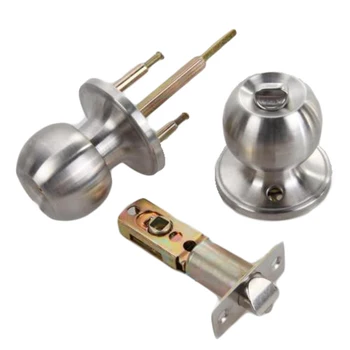 

Stainless Steel Metal Drawing Passage Door Knobs Handles Lock Latch With Key