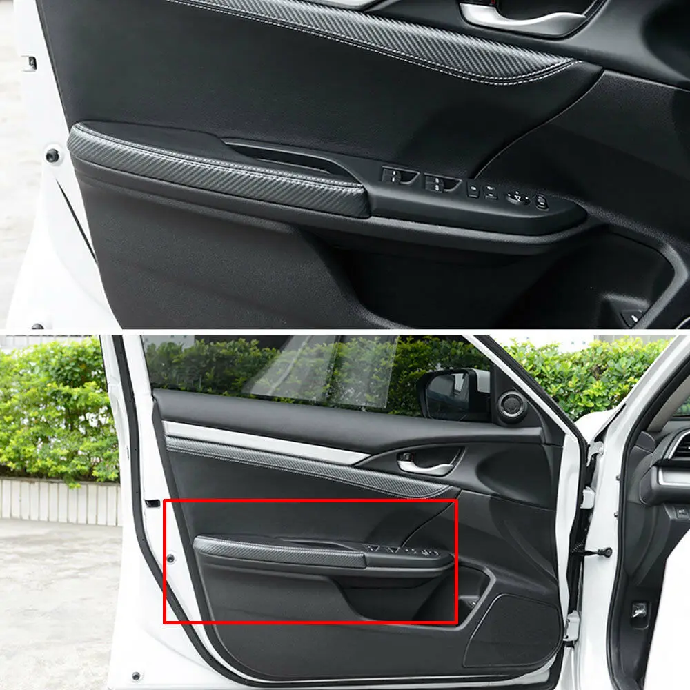 Для Honda Civic 10 дверь седана подлокотник панель двухсторонний скотч скребок рокер ручка Крышка настоящая микрофибра