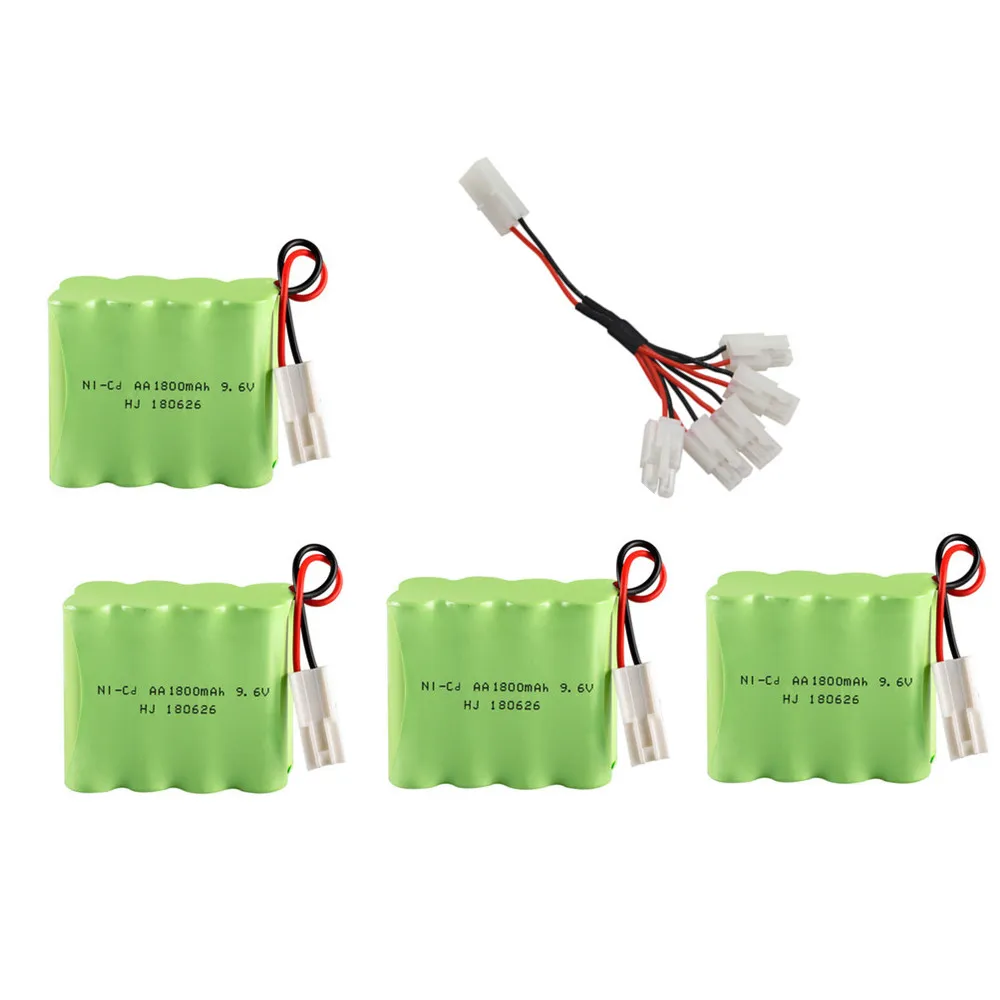 Белый 9,6 v 1800mah NICD перезаряжаемый аккумулятор+ 9,6 v зарядное устройство набор для Rc игрушечного автомобиля робота лодки пистолет Танк Поезд NI-CD AA 9,6 v батарейный блок - Цвет: Белый
