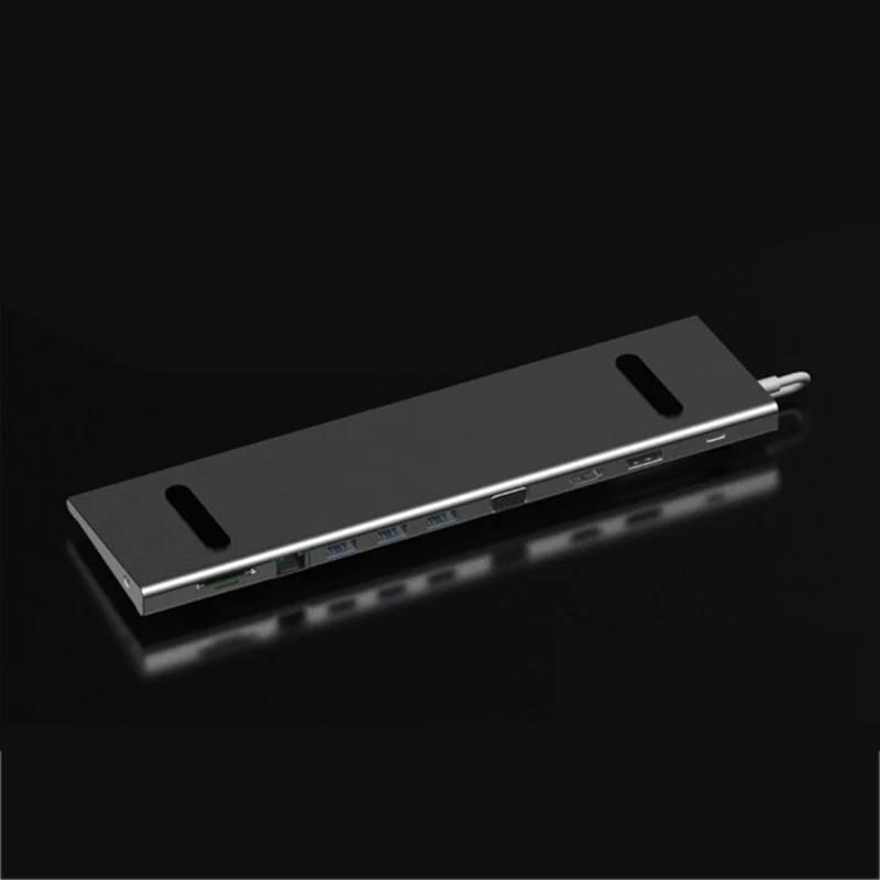 11 в 1 Usb 3,0 Универсальная док-станция для ноутбука Алюминиевый Многофункциональный Macbook Pro концентратор для Hdmi/Vga/Mini Dp/Sd/Tf/Rj45/Usb-C Co