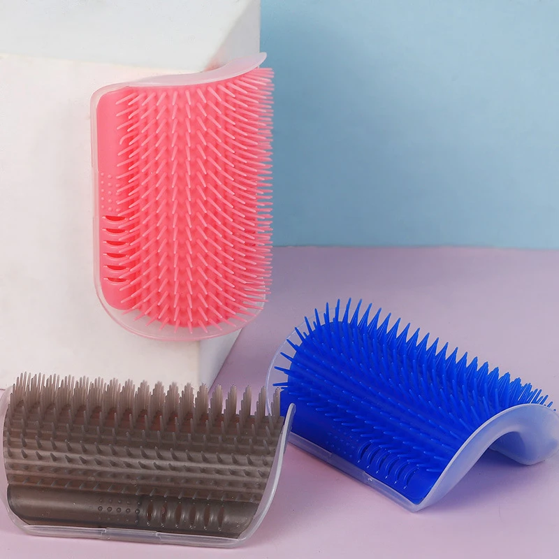1 Pcs Cat Corner Brush For Long Hair Squeaky Face Massage Comb Comfortable Self Grooming Free Hand Wall Toy Cats | Дом и сад