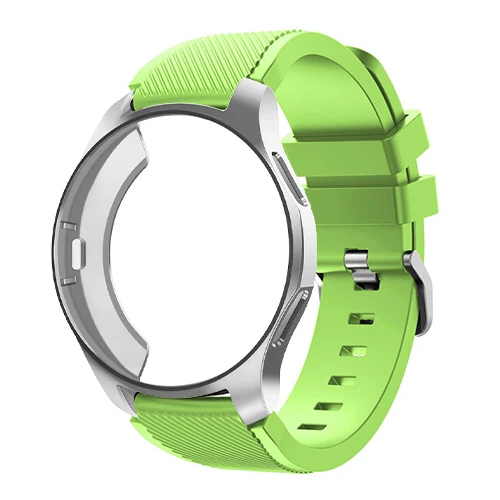 Силиконовый чехол+ ремешок для samsung Galaxy watch 46 мм/42 мм Ременная Передача S3 Frontier band спортивный ремешок для часов+ защитный чехол для часов 42/46 мм - Цвет ремешка: green 6