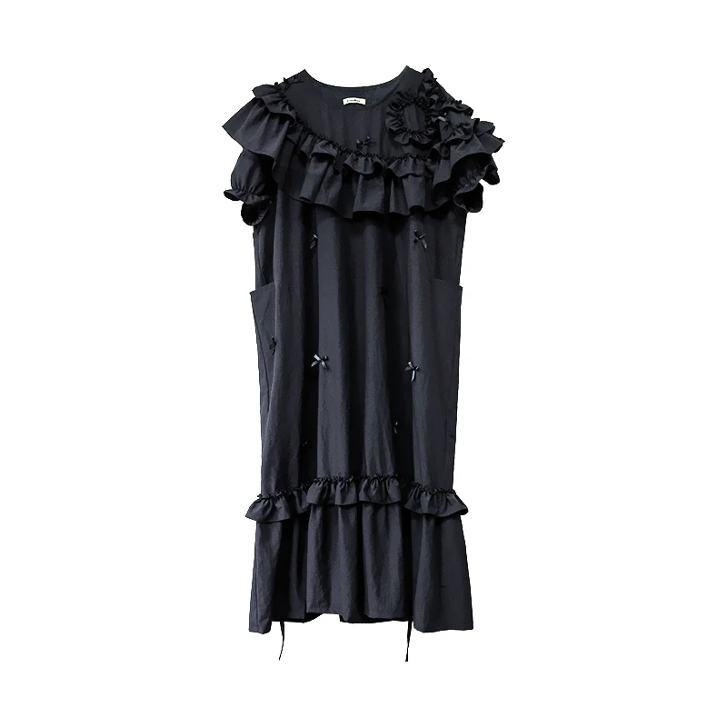 imakokoni black dress original design bow Japanese