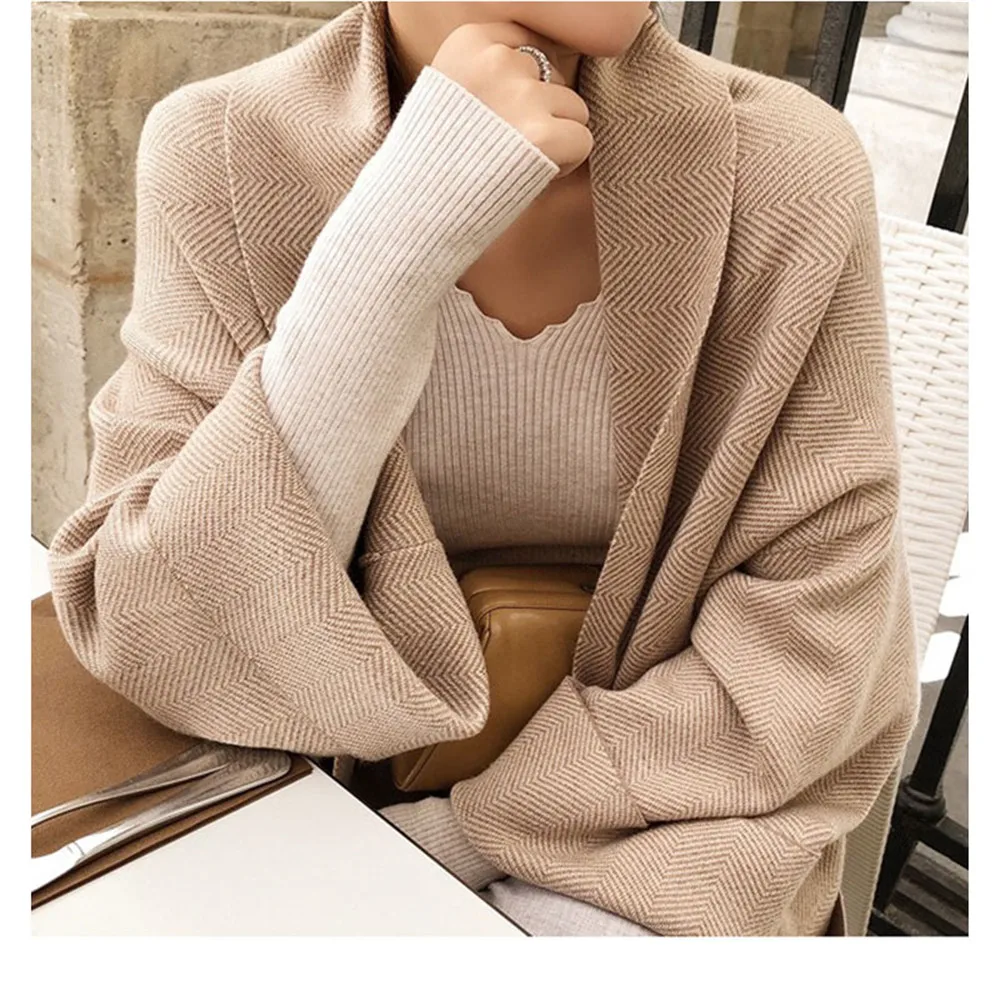 

Cardigan Woolen Sweater Oversized Extra Soft Cardigan Knitting Coat for Women Winter Elegant Shawl Coats Loose knit