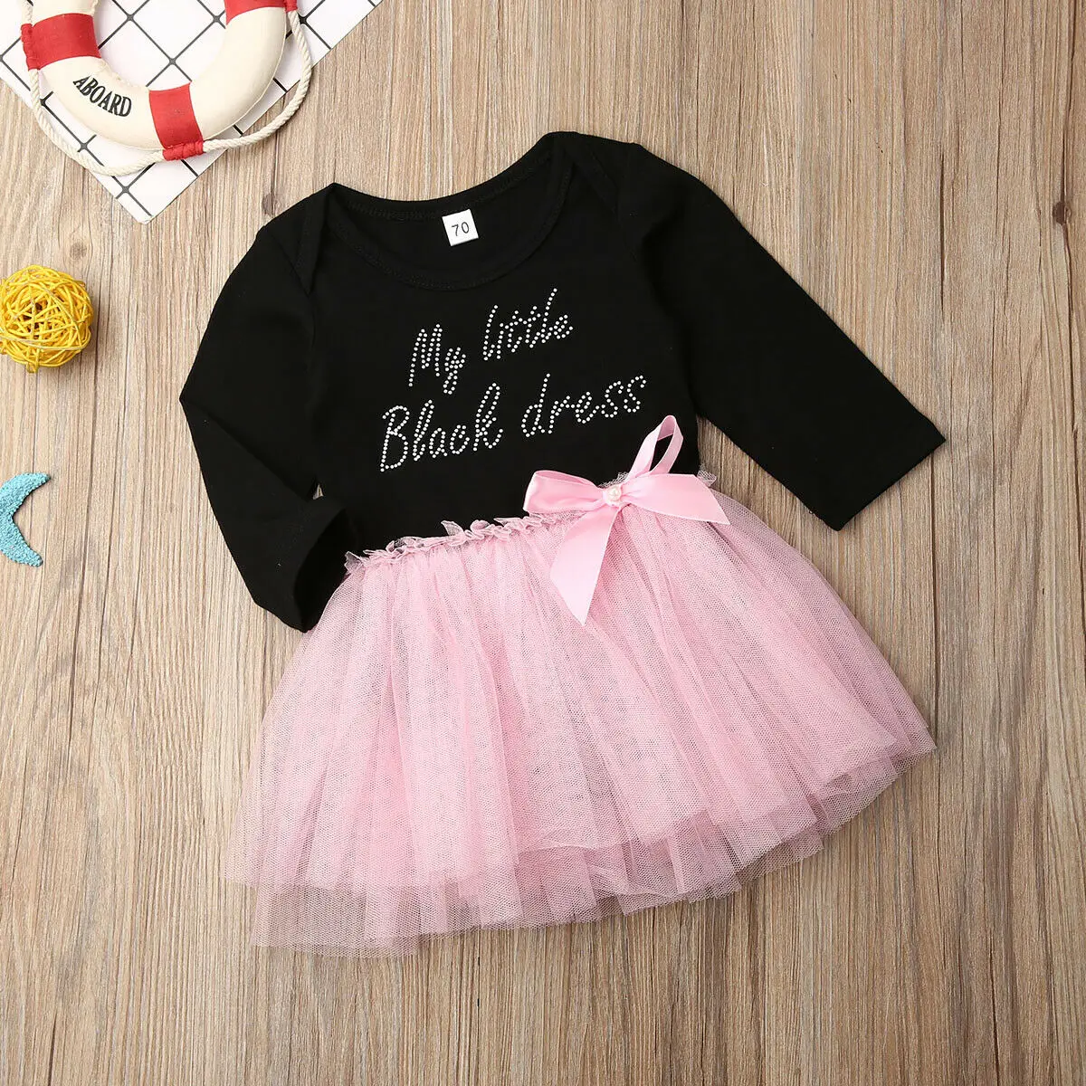 Коллекция года, весенне-осенняя одежда для малышей праздничное платье принцессы с буквенным принтом для новорожденных девочек розовые/черные шифоновые платья-пачки для детей от 0 до 18 месяцев
